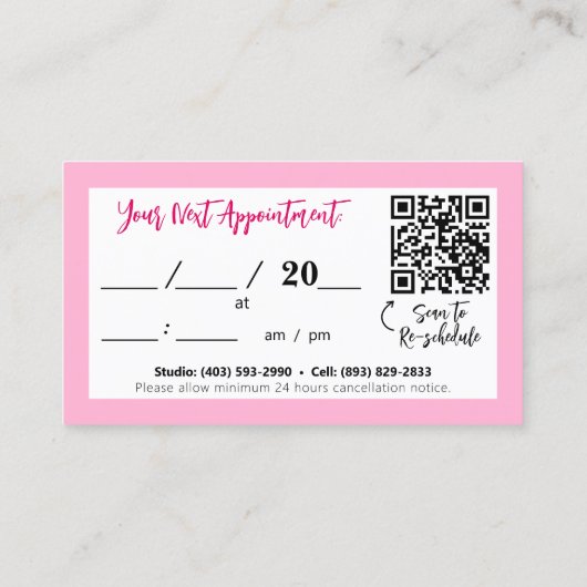 ビバマゼンモダンタシックモダンサロンアポイントメント 名刺 (裏面)