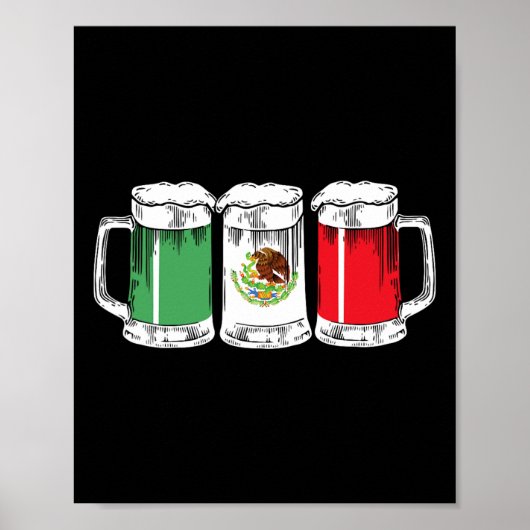 ビバメキシコおもしろいビールメキシコ国旗Cinco De Mayo ポスター (正面)