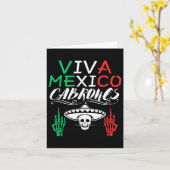 ビバメキシコカバロネス独立記念日メキシコ国旗 カード (黄色い花)