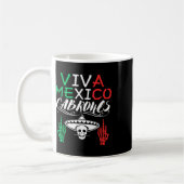 ビバメキシコカバロネス独立記念日メキシコ国旗 コーヒーマグカップ (左)
