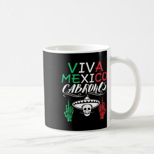 ビバメキシコカバロネス独立記念日メキシコ国旗 コーヒーマグカップ (右)