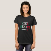 ビバメキシコカブロネおもしろいスシンコデマヨメキシコF Tシャツ (正面フル)