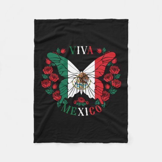 ビバメキシコバタフライバラ フリースブランケット (正面)