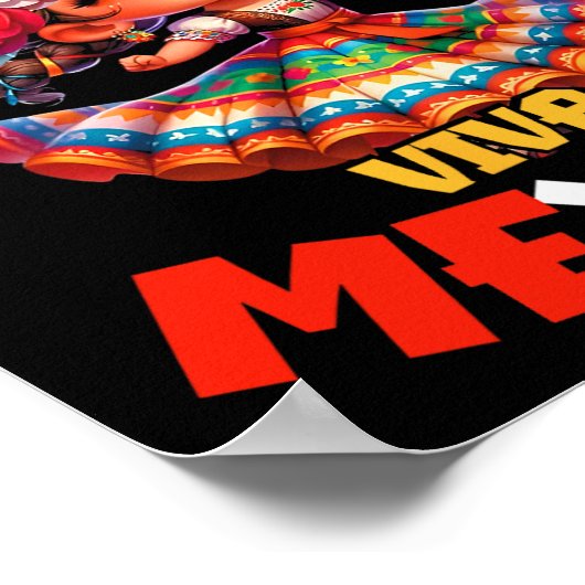 ビバメキシコメキシコ独立記念日メキシコガール ポスター (角)