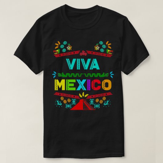 ビバメキシコメキシコ独立記念日I Love Mexico Tシャツ (デザイン正面)