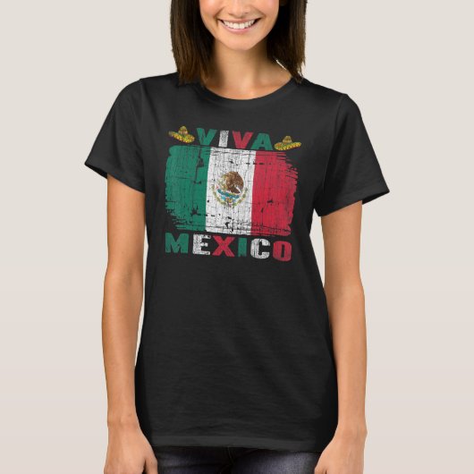 ビバメキシコ独立記念日メキシコを愛する日 Tシャツ (正面)