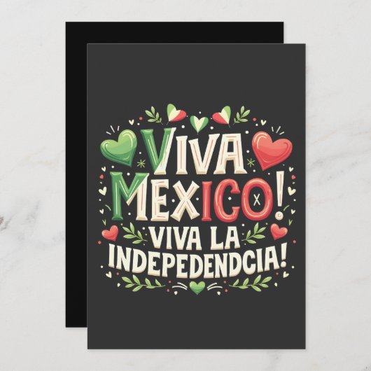 ビバメキシコ独立記念日 招待状 (正面/裏面)
