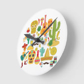 ビバメキシコ ラウンド壁時計 (傾斜)