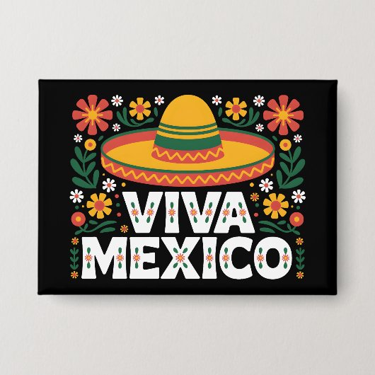 ビバメキシコ 缶バッジ (正面)