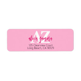 ビバモダンマゼンタはっきりした差出人住所 ラベル