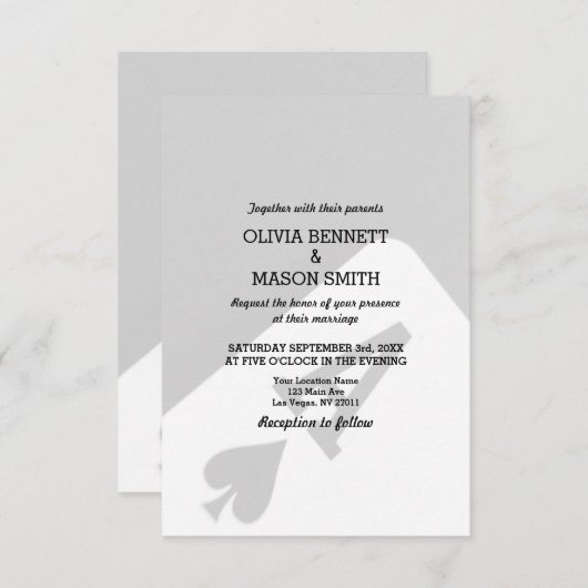 ビバラスベガスカジノカード結婚式招待状 招待状 (正面/裏面)