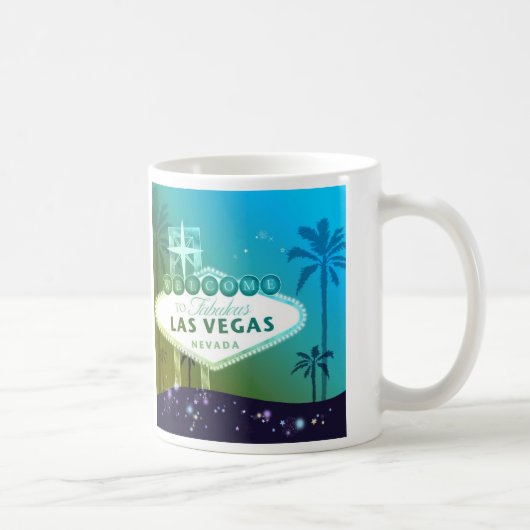 ビバラスベガスシアンブルー結婚ズギフト マグカップ (右)