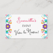 ビバラノビアメキシカンデスペディダバッシュブライダルシャワー エンクロージャーカード (裏面)