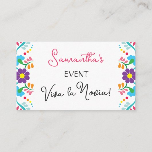 ビバラノビアメキシカンデスペディダバッシュブライダルシャワー エンクロージャーカード (裏面)
