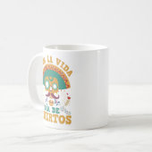 ビバラヴィダディアデムエルトスメキシコフローラスカル コーヒーマグカップ (正面左)