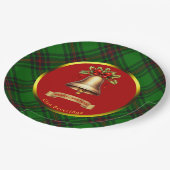 ビバリッジタータンチェックパーソナライズされたクリスマス ペーパープレート (アングル)