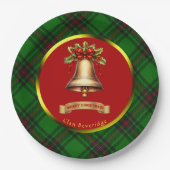 ビバリッジタータンチェックパーソナライズされたクリスマス ペーパープレート (正面)