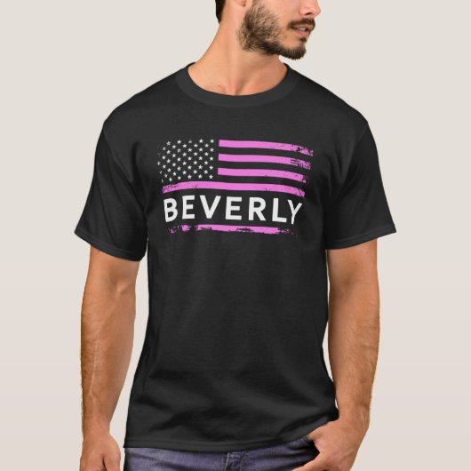 ビバリーのためのビバリーアメリカ国旗 Tシャツ (正面)