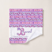 ビバリーの名前意味ハート文字Bタオル バスタオルセット (ウォッシュタオル)