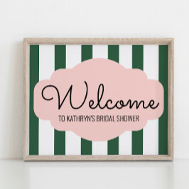 ビバリーヒルズのピンクとグリーンのベイビーシャワーの歓迎 ポスター