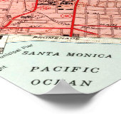 ビバリーヒルズカリフォルニアのヴィンテージ地図(1950年) ポスター (角)