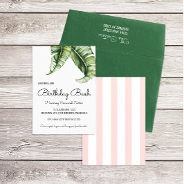 ビバリーヒルズグリーン&ピンクバースデーパーティー 招待状