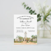 ビバリーヒルズシティホールデイトウォーターカラーを保存 招待状 (スタンド正面)