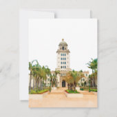 ビバリーヒルズシティホールデイトウォーターカラーを保存 招待状 (裏面)