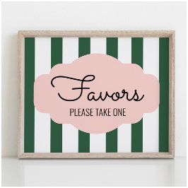 ビバリーヒルズピンク+グリーンパーティーフェイスサイン ポスター