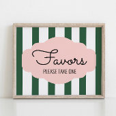 ビバリーヒルズピンク+グリーンブライダルシャワーフェイスサイン ポスター