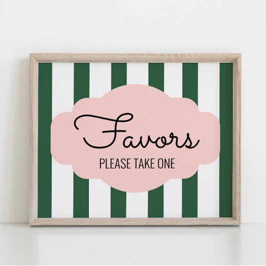 ビバリーヒルズピンク+グリーンブライダルシャワーフェイスサイン ポスター