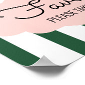 ビバリーヒルズピンク+グリーンブライダルシャワーフェイスサイン ポスター (角)