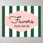 ビバリーヒルズピンク+グリーンブライダルシャワーフェイスサイン ポスター (正面)