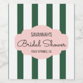 ビバリーヒルズピンク&グリーンブライダルシャワー ワインラベル (シングルラベル)