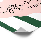 ビバリーヒルズピンク&グリーンベビーシャワーギフトサイン ポスター (角)