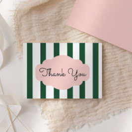 ビバリーヒルズ ピンクとグリーンのベイビーシャワー サンキューカード