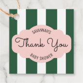 ビバリーヒルズ ピンク＆グリーンのベイビーシャワーフェルトタグ フェイバータグ (正面)