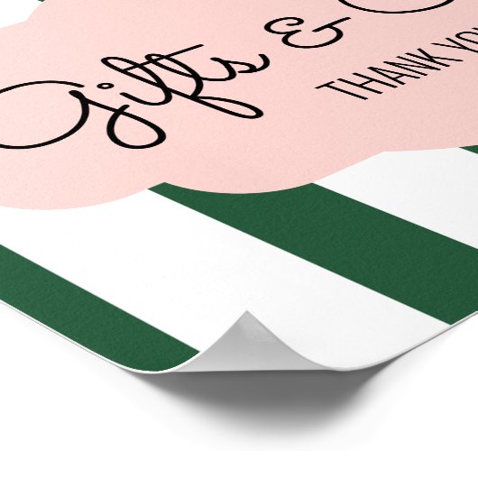 ビバリーヒルズ ピンク&グリーン ベイビーシャワー ギフト サイン (角)