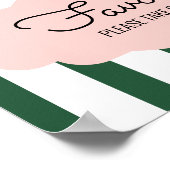 ビバリーヒルズ ピンク＆グリーン ベイビーシャワー フェイバーライン サイン (角)