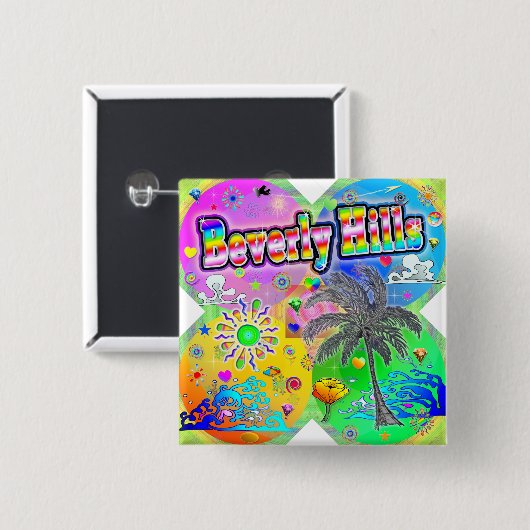 ビバリーヒルズQuadroシーズンボタン 缶バッジ (正面&裏面)