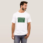 ビバリー・ヒルズカリフォルニアの市境の印 Tシャツ (正面フル)