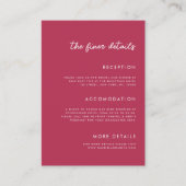 ビバ鮮やかマゼンダ明るい赤紫色詳細結婚ズ エンクロージャーカード (正面)