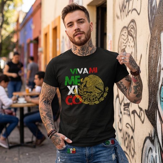 ビバ・ミ・メキシコの旗 Tシャツ