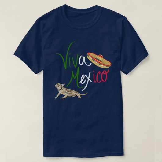 ビバ・メキシコ メキシコツホシトカゲ Tシャツ (デザイン正面)