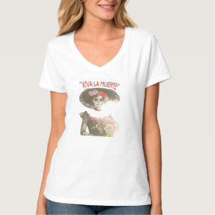 ビバ・ラ・ムエルテ ヴィンテージ ゴシック フラワー Tシャツ