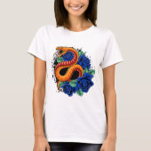 ビパーとブルーのバラ Tシャツ (正面)
