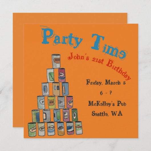 ビパーソナライズされたアタワーカード 招待状 (正面/裏面)