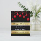 ビパーソナライズされたジネスホリデー案内オーナメント ポストカード (スタンド正面)