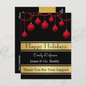 ビパーソナライズされたジネスホリデー案内オーナメント ポストカード (正面/裏面)