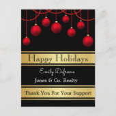 ビパーソナライズされたジネスホリデー案内オーナメント ポストカード (正面)